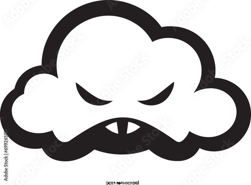 Vexed Vapor Black Angry Cloud Logo Icon Thunderous Fume Angry Cloud Emblem Design