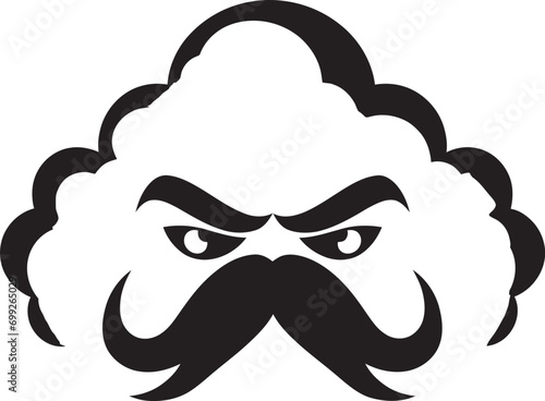 Thunderous Wrath Angry Cloud Logo Design Stormy Rage Vector Angry Cloud Character
