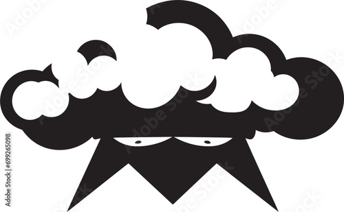 Brooding Thunderstorm Vector Angry Cloud Design Thunderous Squall Black Cartoon Cloud Icon