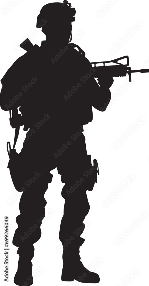 Combatant Vigor Vector Armyman Emblem Heroic Resolve Black Armed Soldier Logo Design Combatant Vigor Vector Armyman Emblem Heroic Resolve Black Armed Soldier Logo Design