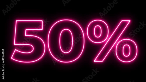 Pink Neon 50 Percent Animation. photo