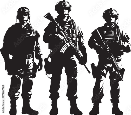 Guardian Platoon Emblematic Armed Force Combatant Company Black Logo Icon Design