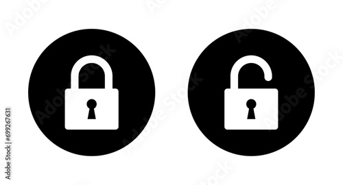  Locked and unlocked lock icon photo