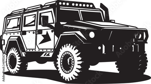 Commander s Vehicle 4x4 Army Vector Symbol Pathfinder Reconnaissance Black SUV Icon