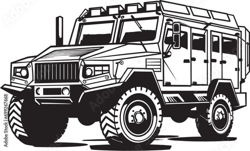 Guardian Rover Black Army Transport Logo Commander s Vehicle 4x4 Army Vector Symbol