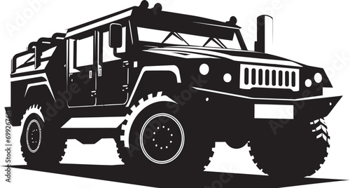 Battle Ready Expedition 4x4 Black Logo Defensive Recon Military Vehicle Vector Design