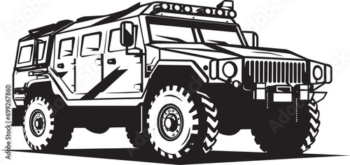 Guardian Rover Black Army Transport Logo Commander s Vehicle 4x4 Army Vector Symbol