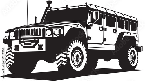 Commander s Vehicle 4x4 Army Vector Symbol Pathfinder Reconnaissance Black SUV Icon