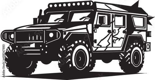 Guardian Rover Black Army Transport Logo Commander s Vehicle 4x4 Army Vector Symbol