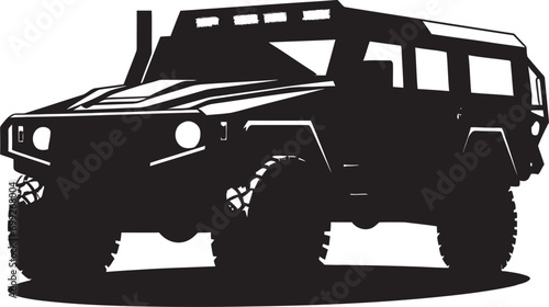 Commander s Vehicle 4x4 Army Vector Symbol Pathfinder Reconnaissance Black SUV Icon