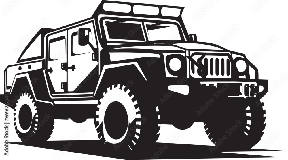 Terrain Dominator Black Army Vehicle Icon Strategic Cruiser 4x4 Vector Emblem Terrain Dominator Black Army Vehicle Icon Strategic Cruiser 4x4 Vector Emblem