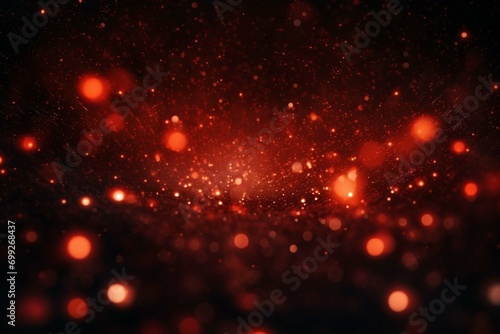 Red glow particle abstract bokeh background