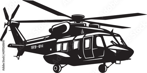 Combat Rotorcraft Vector Black Logo Emblem Tactical Huey Military Chopper Symbol