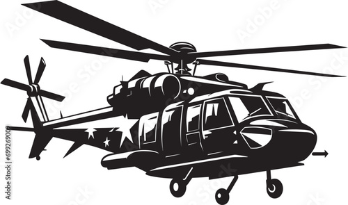 Guardian Chopper Vector Helicopter Emblem Commander s Helo Army Black Logo Icon