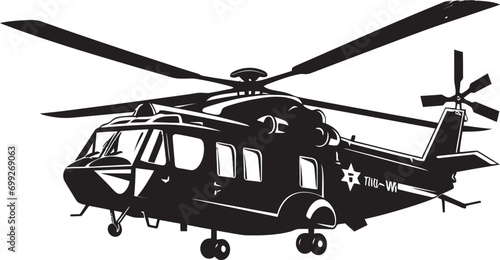 Commander s Helo Tactical Black Logo Icon Pathfinder Air Army Helicopter Vector Symbol