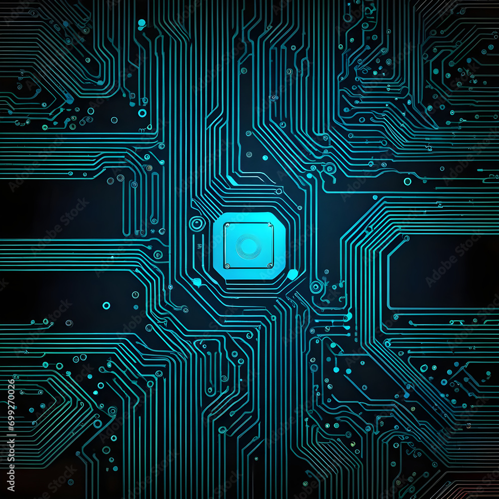 Abstract technology concept. Circuit board, high computer color background. Vector illustration