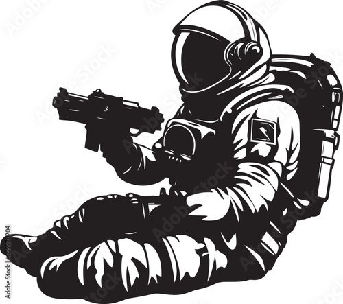Zero Gravity Trailblazer Black Space Logo Interstellar Pathfinder Astronaut Helmet Icon