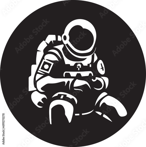 Zero Gravity Trailblazer Black Space Logo Interstellar Pathfinder Astronaut Helmet Icon