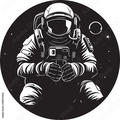 Zero Gravity Trailblazer Black Space Logo Interstellar Pathfinder Astronaut Helmet Icon