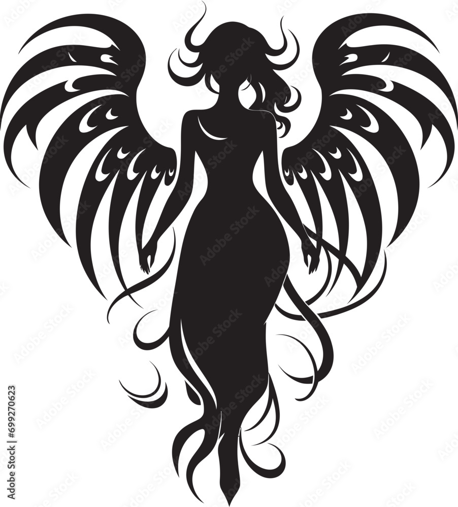 Ethereal Messenger Vector Winged Symbol Angelic Radiance Beautiful Wings Icon Ethereal Messenger Vector Winged Symbol Angelic Radiance Beautiful Wings Icon