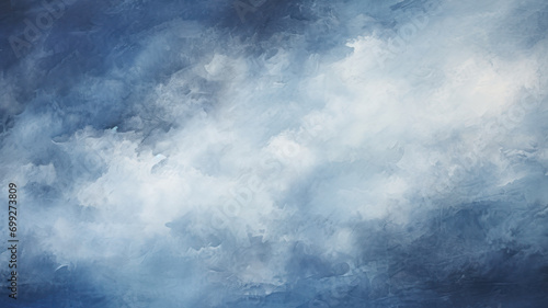 Smokey Canvas  Abstract Tones in Dark Blue and White