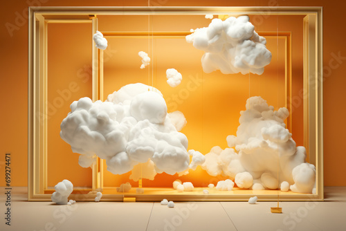 Diorama Dreams, Orange and White Cloudscape photo