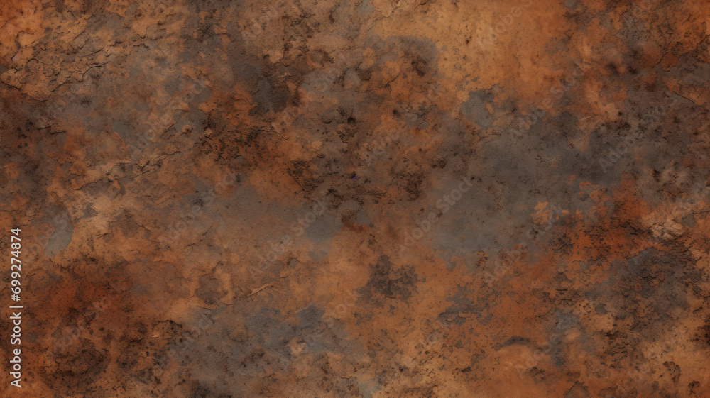 Industrial Rust-Effect Concrete Wall Texture