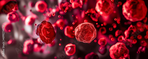 Red Blood Cells Under Microscope Scientific Study of Hematology