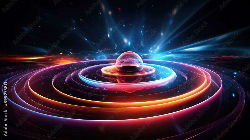 Smooth Concentric Circular Patterns with Colorful Light Streaks Smooth Concentric Circular Patterns with Colorful Light Streaks