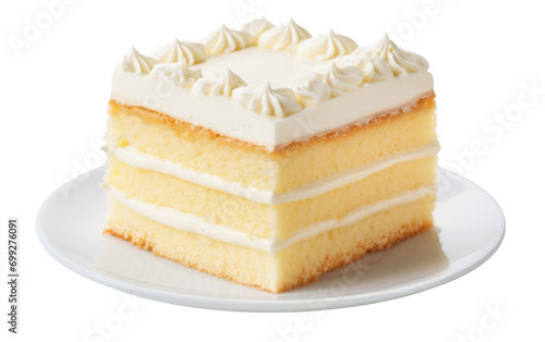 Vanilla Cake isolated on transparent background.