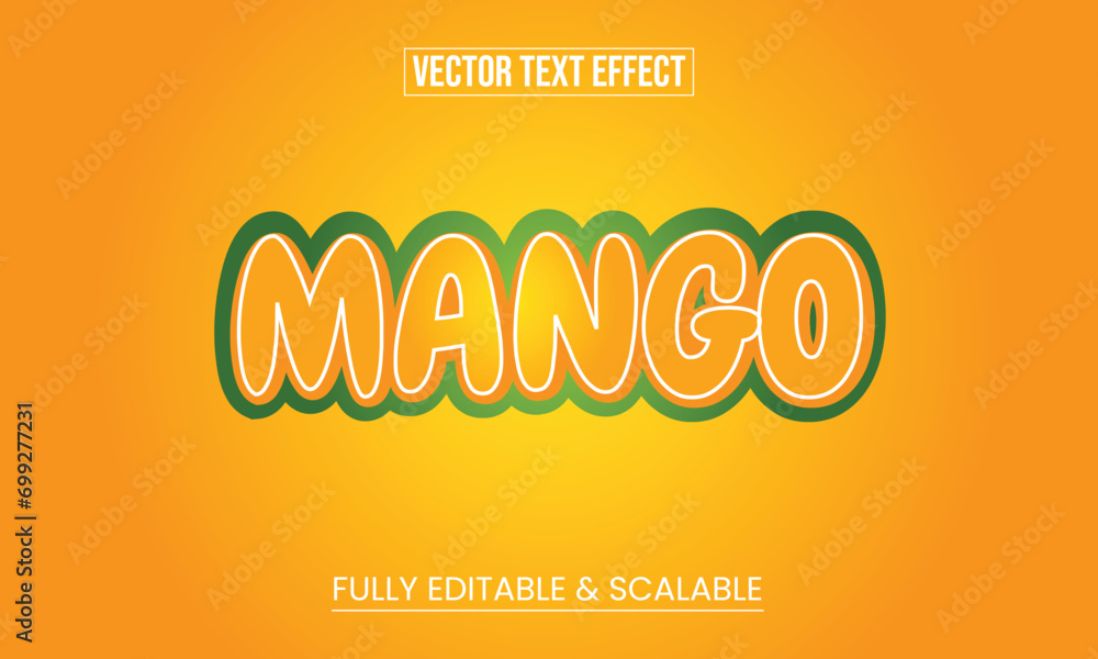 Modern Vector Editable Realistic Mango Text Effect