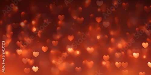 Hearts flying on a red background