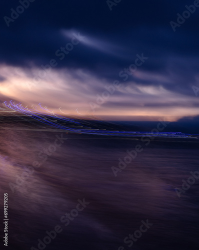 abstract long exposure beach scene 