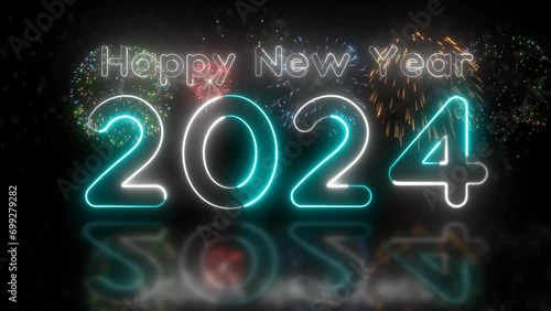 2024 happy new year 2024 animated text new year 