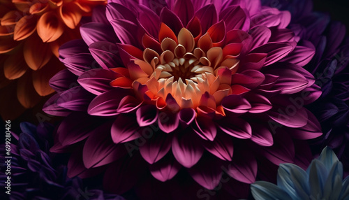 Purple dahlia blossom  vibrant colors  beauty in nature generated by AI