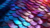 Artistic Close-Up of Multicolored Fish Scales