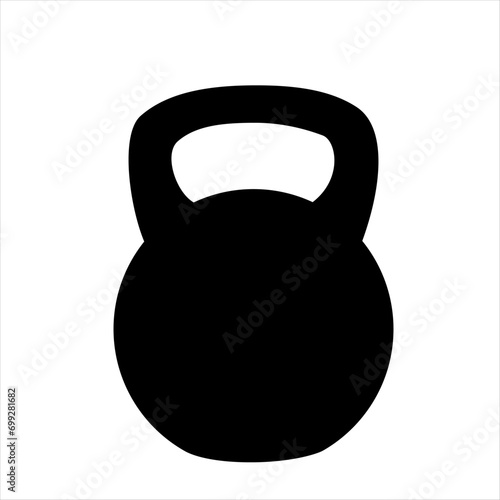 Kettlebell icon isolated on white background. Black classic kettlebells collection. Weight-lifting symbol. Sport equipment. Vector illustration. 