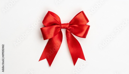 Colorful red bow on white background