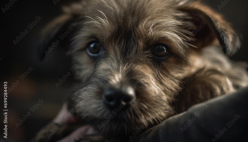 Cute puppy sitting, looking at camera, playful and fun generated by AI Cute puppy sitting, looking at camera, playful and fun generated by AI