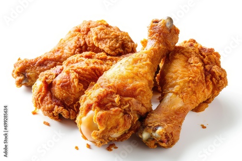 Fried chicken drumsticks isolated on white background.With clipping path.