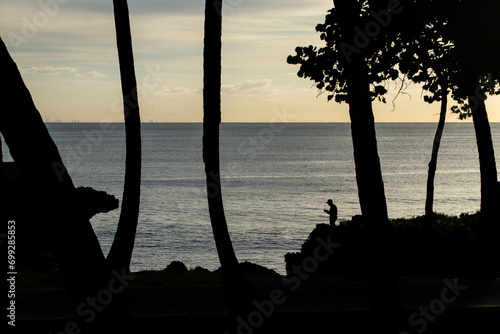 Pescador en el amanecer