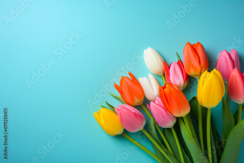 Floral Elegance: Tulips on a Vivid Background