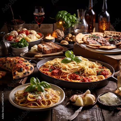 food platter     spaghetti with chicken and vegetables