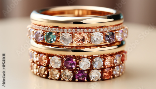 A shiny gold bracelet, a symbol of elegance and wealth generated by AI