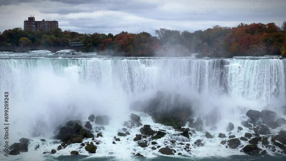 Aqueduct across Niagara. Niagara Falls. Canada-America. Autumn landscape. Aqueduct across Niagara. Niagara Falls. Canada-America. Autumn landscape.