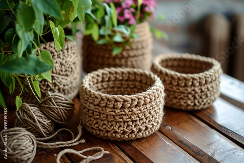 Cozy Cotton Yarn Basket - Soft Textile Storage for Craft Enthusiasts - Created with Generative AI Tools
