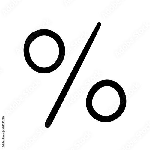 Percent symbol vector icon in doodle style. Symbol in simple design. Cartoon object hand drawn isolated on white background. photo