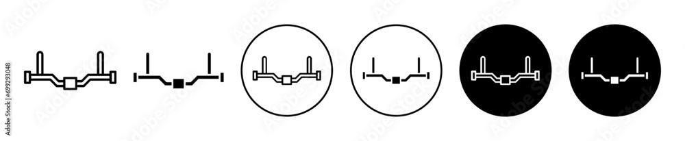 car anti roll bar icon. u shape car anti roll metal bar for shock absorption suspension system outlined vector logo symbol set car anti roll bar icon. u shape car anti roll metal bar for shock absorption suspension system outlined vector logo symbol set