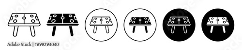 Air hockey icon logo symbol. table top air hockey indoor game play in club vector illustration editable   photo