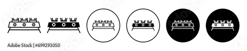 Cooking gas stove icon. kitchen cooking furnace burner with fire flame utensil vector illustration 